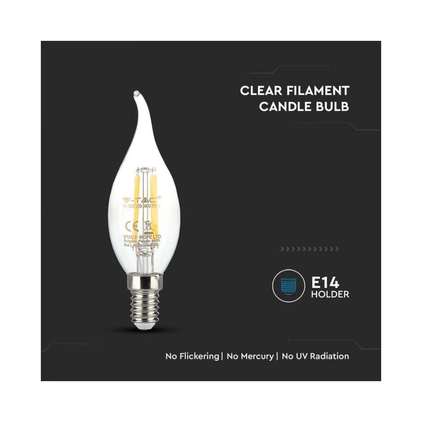 Bombilla LED FILAMENTO E14/4W/230V 3000K