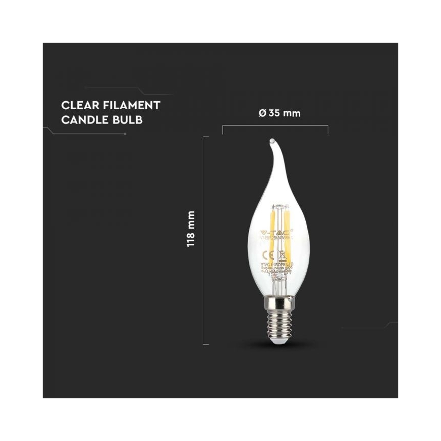 Bombilla LED FILAMENTO E14/4W/230V 3000K