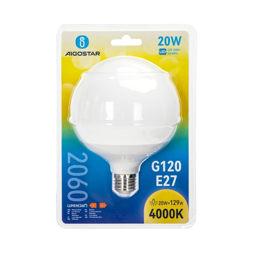 Bombilla LED G120 E27/20W/230V 4000K - Aigostar