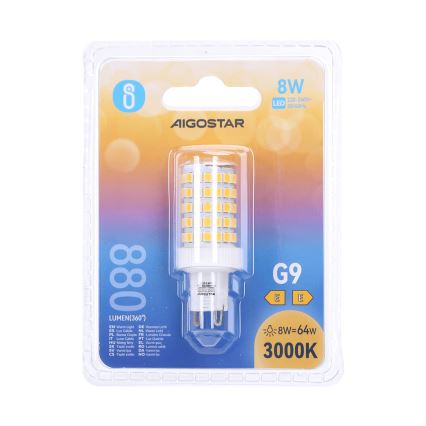 Bombilla LED G9/8W/230V 3000K - Aigostar