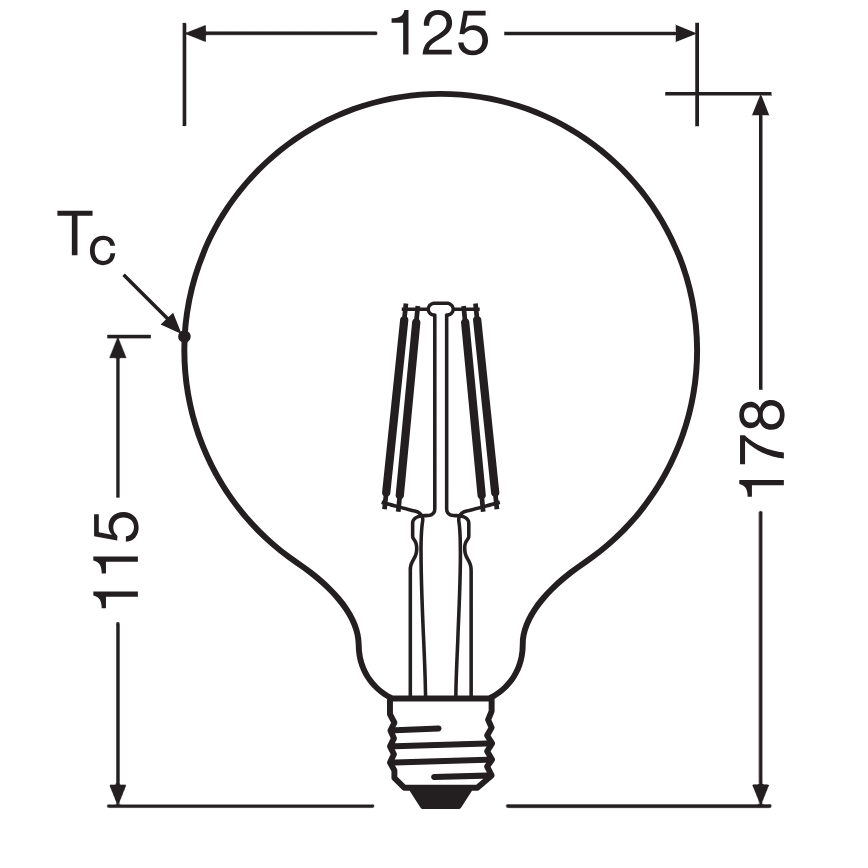 Bombilla LED Globe Classic de Filamento G125 E27/4W/230V 2700K - Ledvance