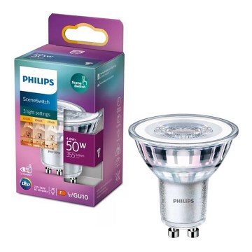 Bombilla LED Philips SCENE SWITCH PAR16 GU10/4,8W/230V 2200/2500/2700K conmutación en tres niveles