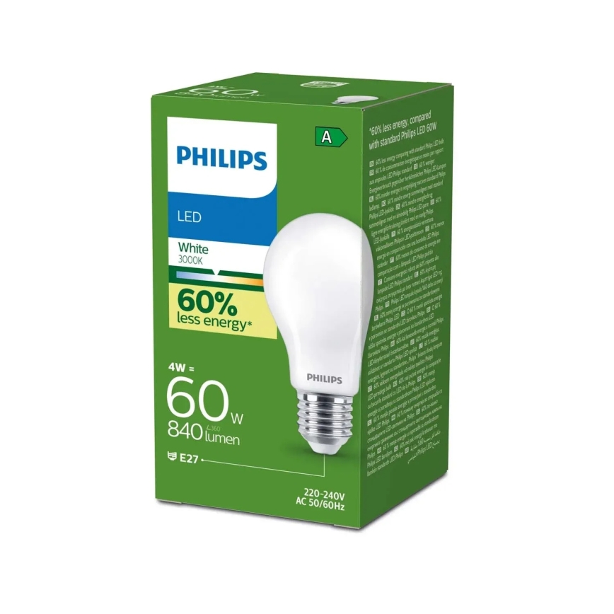 Bombilla LED Philips ULTRAEFFICIENT A60 E27/4W/230V 3000K