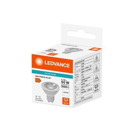 Bombilla LED reflectora PAR16 GU10/4,5W/230V 4000K 36° - Ledvance