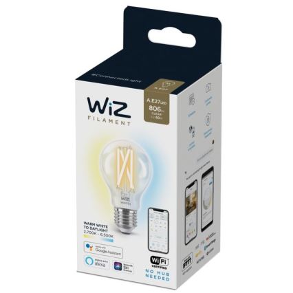 Bombilla LED regulable FILAMENT A60 E27/6,7W/230V 2700-6500K CRI 90 Wi-Fi - WiZ