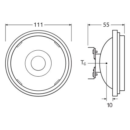 Bombilla LED regulable AR111 G53/13,5W/12V 2700K 24° CRI 97 - Ledvance
