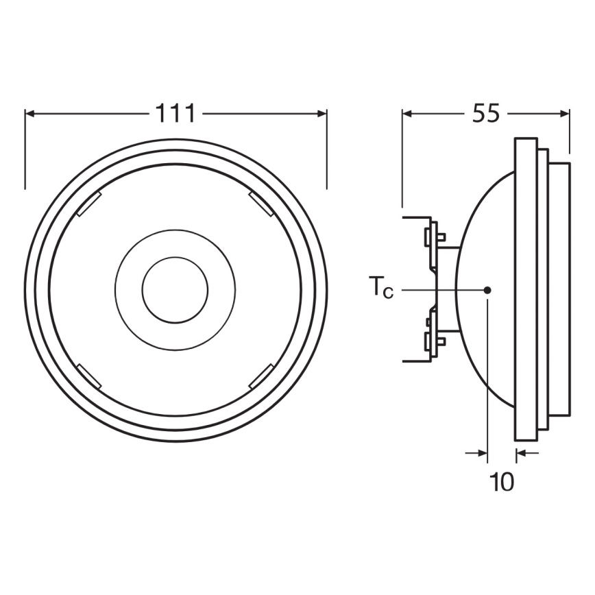 Bombilla LED regulable AR111 G53/13,5W/12V 2700K 24° CRI 97 - Ledvance