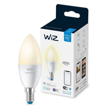 Bombilla LED regulable C37 E14/4,9W/230V 2700K CRI 90 Wi-Fi - WiZ
