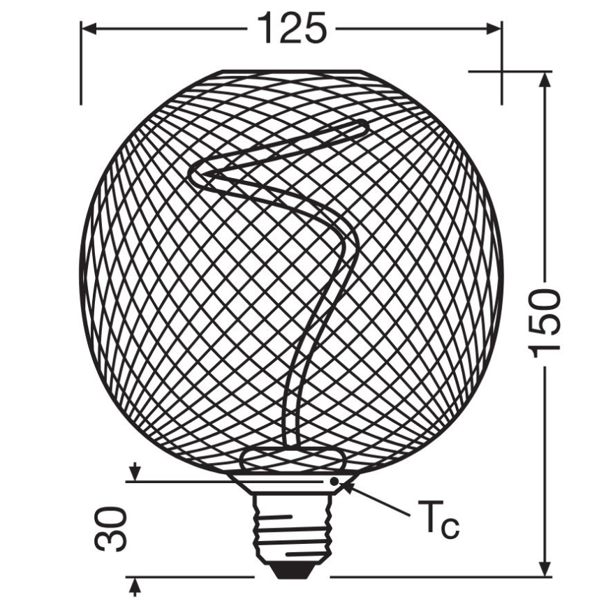 Bombilla LED regulable DECOR FILAMENT G125 E27/3,5W/230V 1800K dorado - Osram
