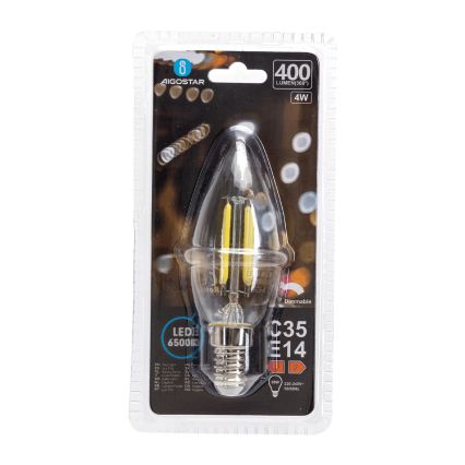 Bombilla LED regulable FILAMENT C35 E14/4W/230V 6500K - Aigostar