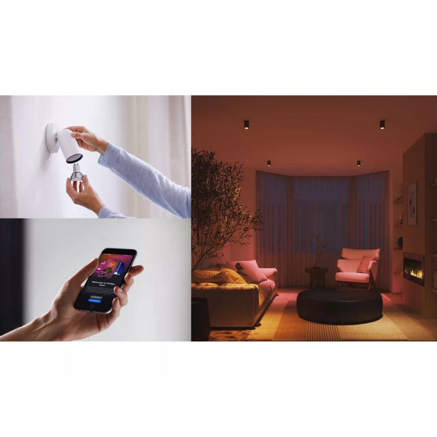 Bombilla LED regulable Philips Hue White And Color Ambiance Essential GU10/4,7W/230V 2200-6500K