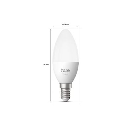 Bombilla LED regulable Philips Hue White B39 E14/3,9W/230V 2700K