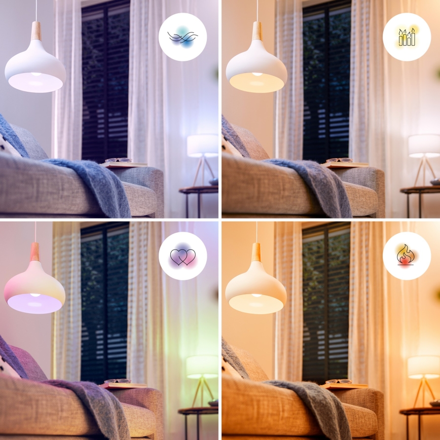Bombilla LED RGB regulable Philips SMART P45 E14/4,9W/230V 2200-6500K IRC 90