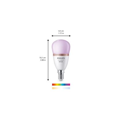 Bombilla LED RGB regulable Philips SMART P45 E14/4,9W/230V 2200-6500K IRC 90