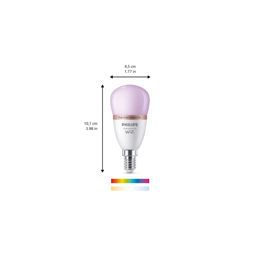 Bombilla LED RGB regulable Philips SMART P45 E14/4,9W/230V 2200-6500K IRC 90