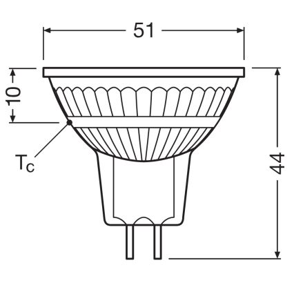 Bombilla reflectora LED regulable MR16 GU5,3/5,3W/12V 3000K 36° CRI 97 - Ledvance