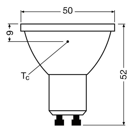 Bombilla reflectora LED regulable PAR16 GU10/7W/230V 2700K 120° CRI 90 - Ledvance