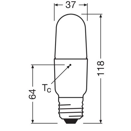 Bombilla LED regulable STICK E27/8,5W/230V 4000K - Osram