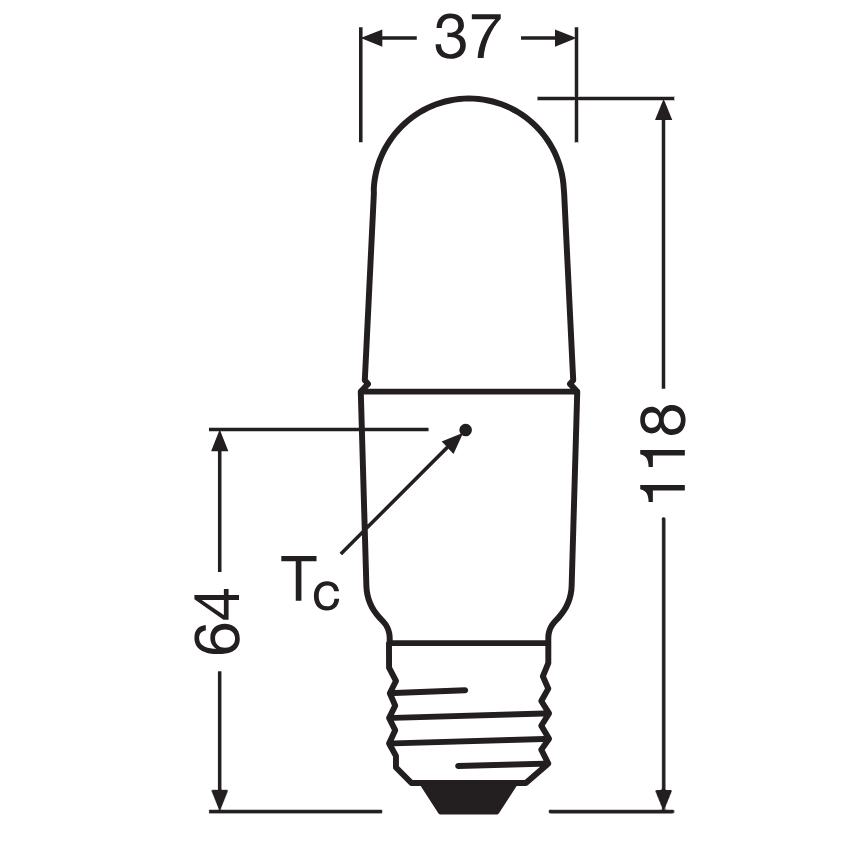 Bombilla LED regulable STICK E27/8,5W/230V 4000K - Osram