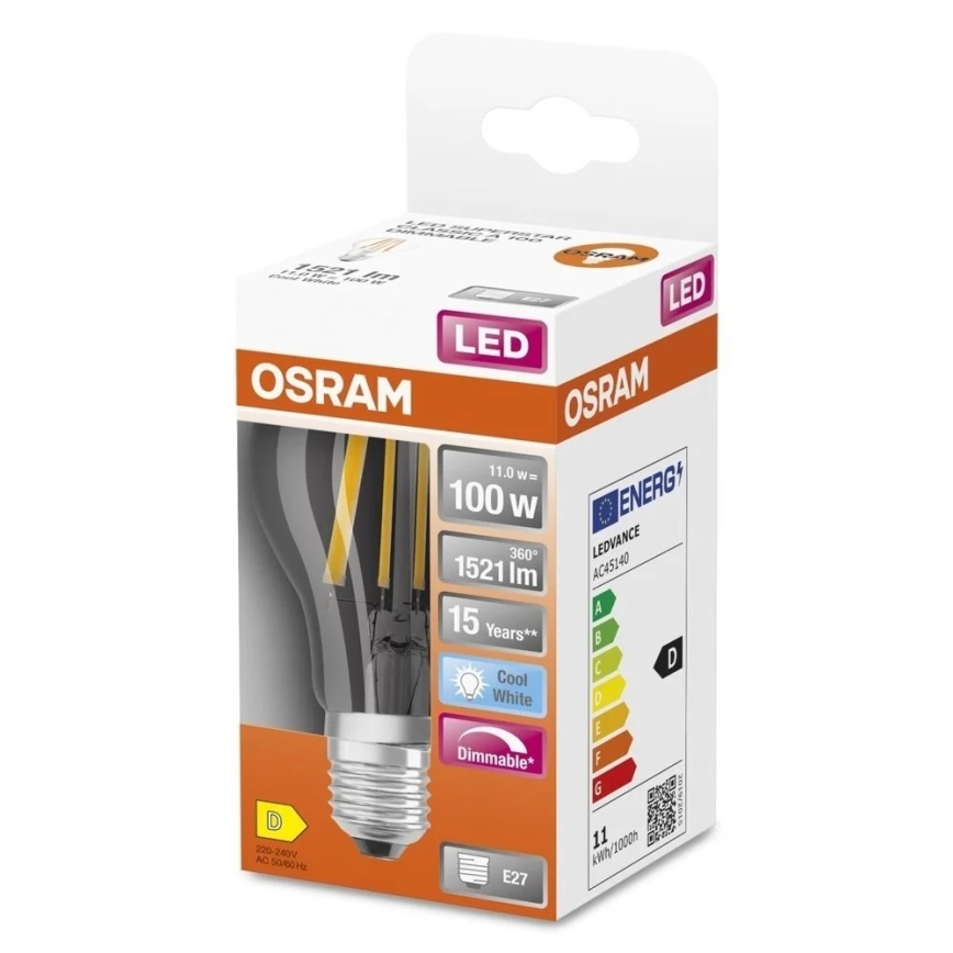 Bombilla LED regulable SUPERSTAR VINTAGE E27/11W/230V 4000K - Osram