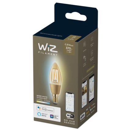Bombilla LED regulable VINTAGE FILAMENT C35 E14/4,9W/230V 2000-5000K CRI 90 Wi-Fi - WiZ