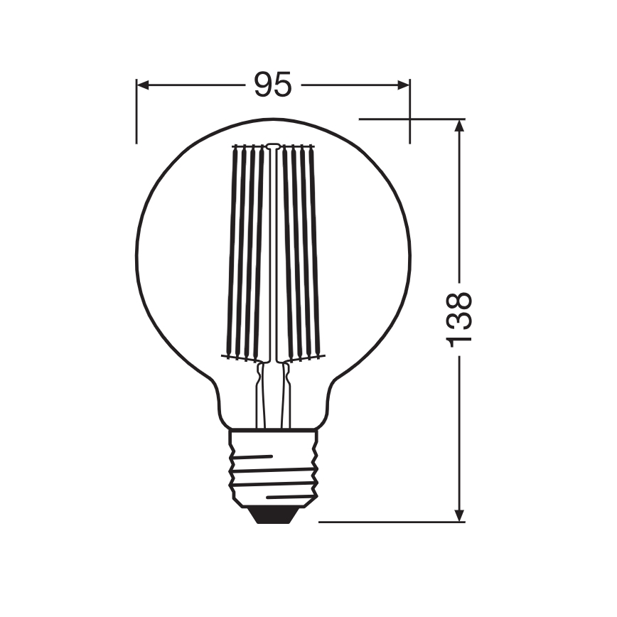 Bombilla LED regulable VINTAGE FILAMENT E27/11W/230V 1800K - Osram