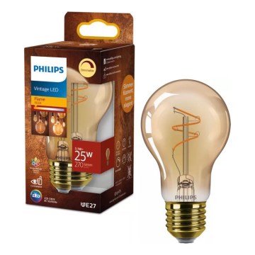 Bombilla LED regulable VINTAGE Philips A60 E27/3,1W/230V 1800K