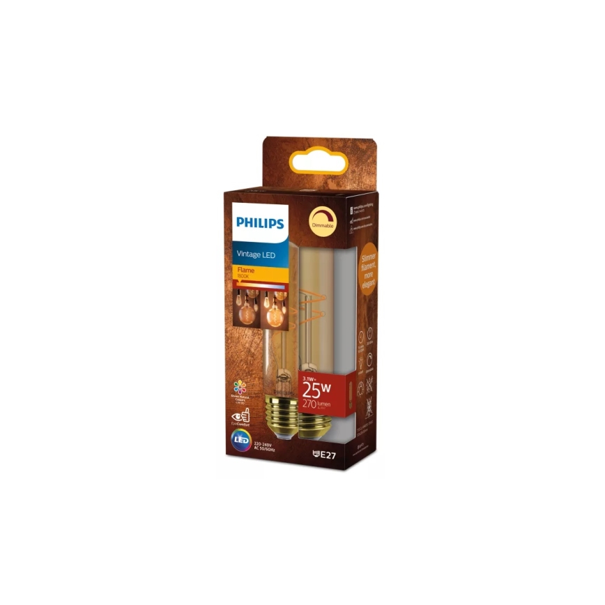Bombilla LED regulable VINTAGE Philips T30 E27/3,1W/230V 1800K