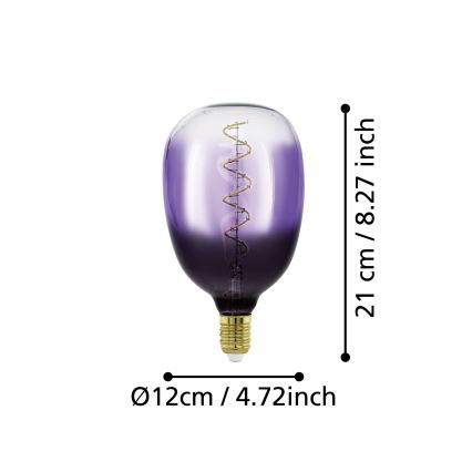 Bombilla LED regulable VINTAGE T120 E27/4W/230V 1800K violeta - Eglo 110226