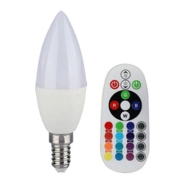 Bombilla LED RGB regulable E14/3,5W/230V 6400K + mando a distancia