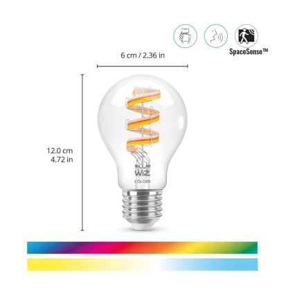 Bombilla LED RGBW regulable A60 E27/6,3W/230V 2200-6500K Wi-Fi - WiZ