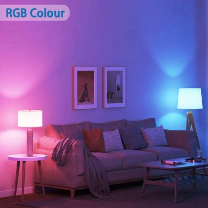 Bombilla LED RGBW regulable G45 E27/6,5W/230V 2700-6500K Wi-Fi - Aigostar