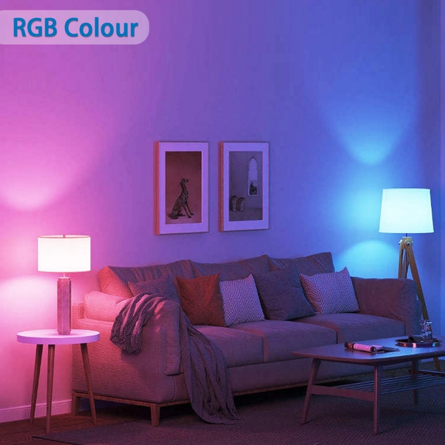 Bombilla LED RGBW regulable G45 E27/6,5W/230V 2700-6500K Wi-Fi - Aigostar
