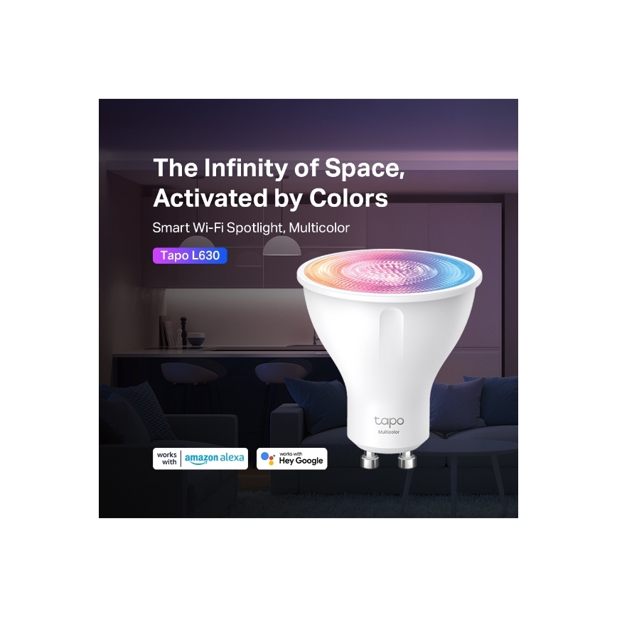 Bombilla LED RGBW regulable GU10/3,7W/230V 2200-6500K Wi-Fi - TP-Link