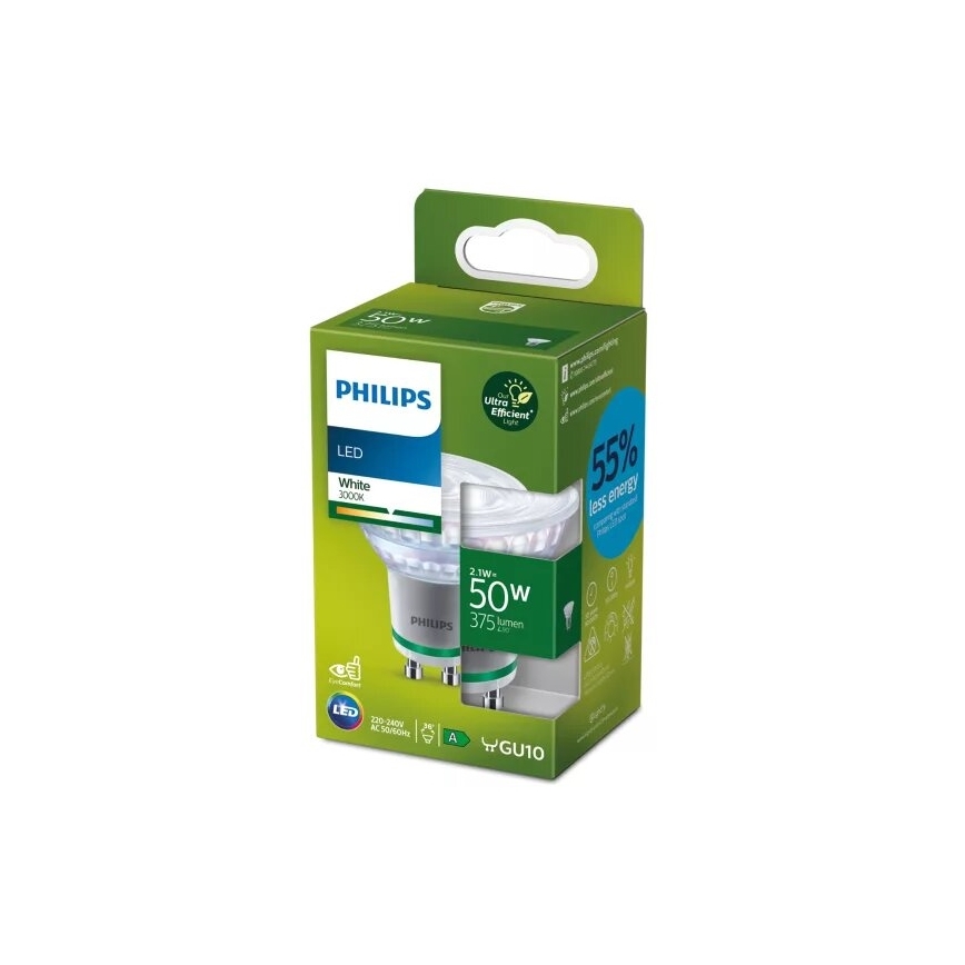 Bombilla LED ULTRAEFFICIENT Philips PAR16 GU10/2,1W/230V 3000K
