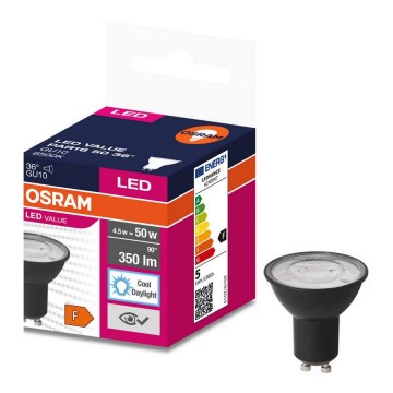 Bombilla LED VALUE PAR16 GU10/4,5W/230V 4000K 36° negro - Osram