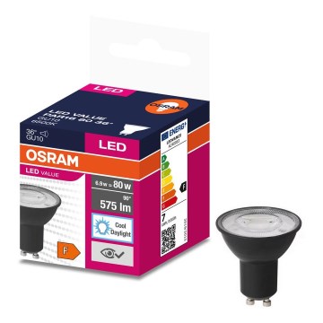 Bombilla LED VALUE PAR16 GU10/6,9W/230V 4000K 36° negro - Osram