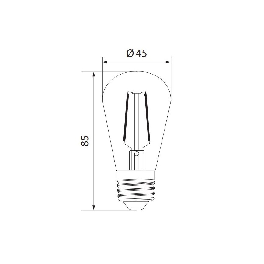 Bombilla LED VINTAGE ST45 E27/1W/230V 3000K -  Brilagi