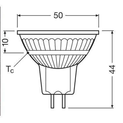 Bombilla reflectora LED MR16 regulable GU5,3/3,4W/12V 4000K 36° IRC 90 - Ledvance