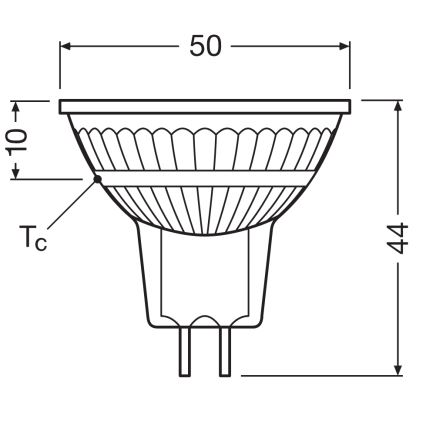 Bombilla LED reflectora regulable MR16, casquillo GU5,3, 6,6W/12V, 3000K, 36° CRI 97 - Ledvance