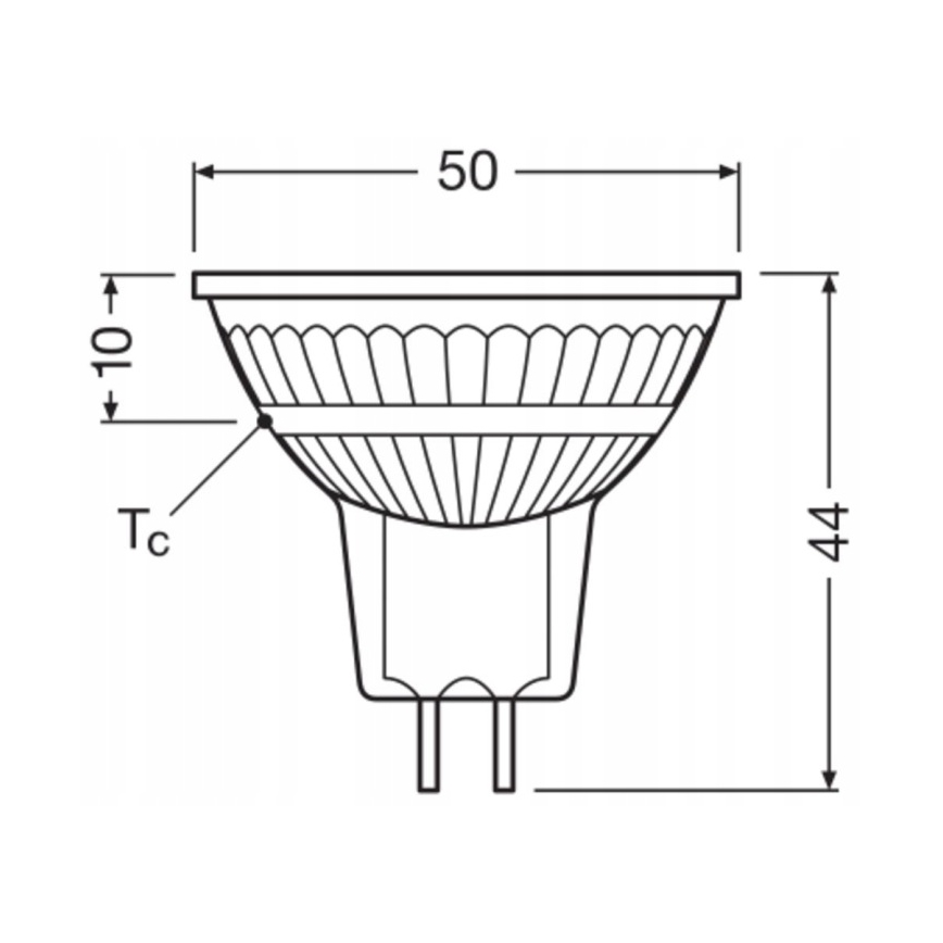 Bombilla LED regulable reflectora MR16 GU5,3/6,8W/12V 4000K 36° CRI 90 - Ledvance