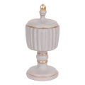 Bote decorativo 21x9 cm gris/dorado