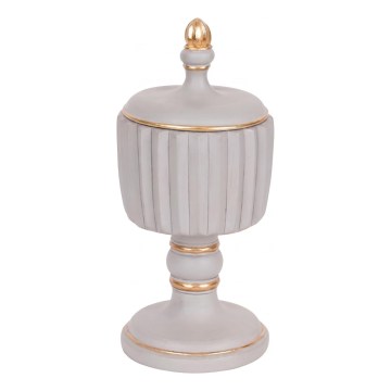 Bote decorativo 21x9 cm gris/dorado