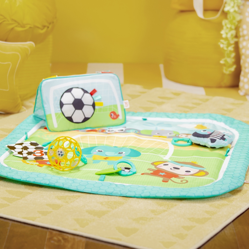 Bright Starts - Alfombra de juego para bebé OBALL GRIP & KICK 3xAA