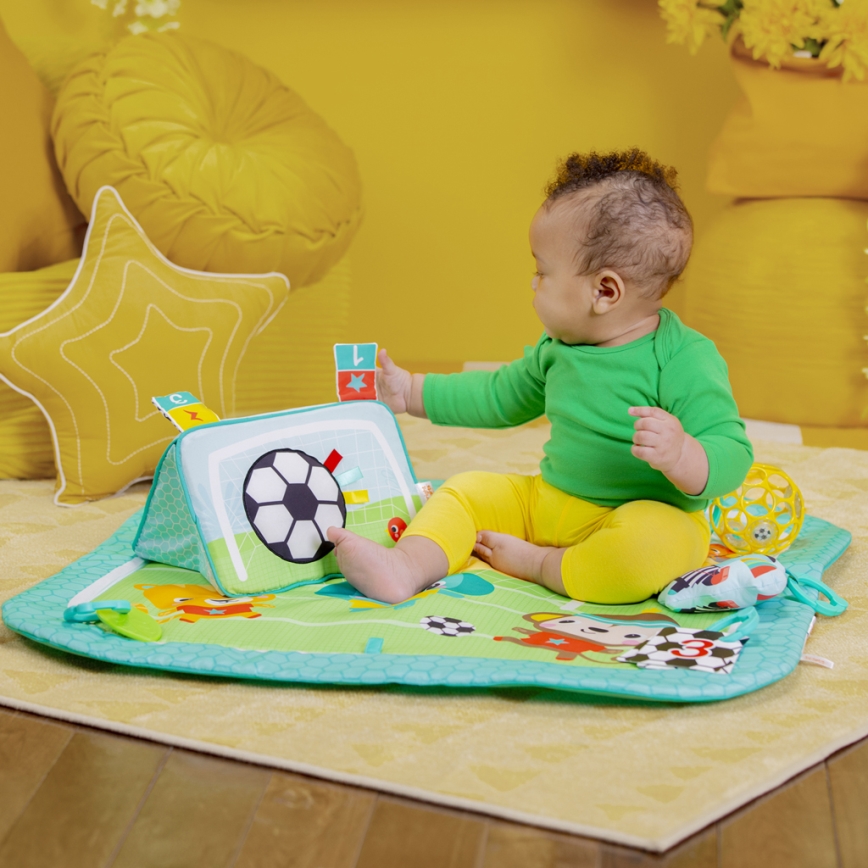 Bright Starts - Alfombra de juego para bebé OBALL GRIP & KICK 3xAA