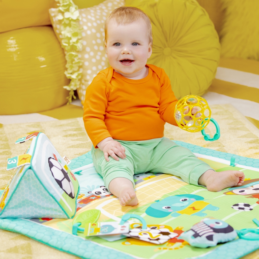 Bright Starts - Alfombra de juego para bebé OBALL GRIP & KICK 3xAA