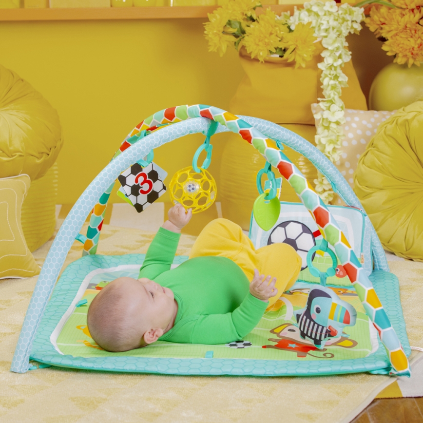 Bright Starts - Alfombra de juego para bebé OBALL GRIP & KICK 3xAA