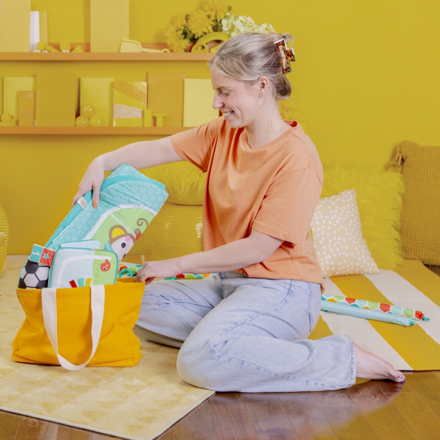 Bright Starts - Alfombra de juego para bebé OBALL GRIP & KICK 3xAA