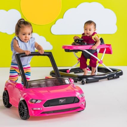 Bright Starts - Andador 3 en 1 para bebé FORD MUSTANG rosa