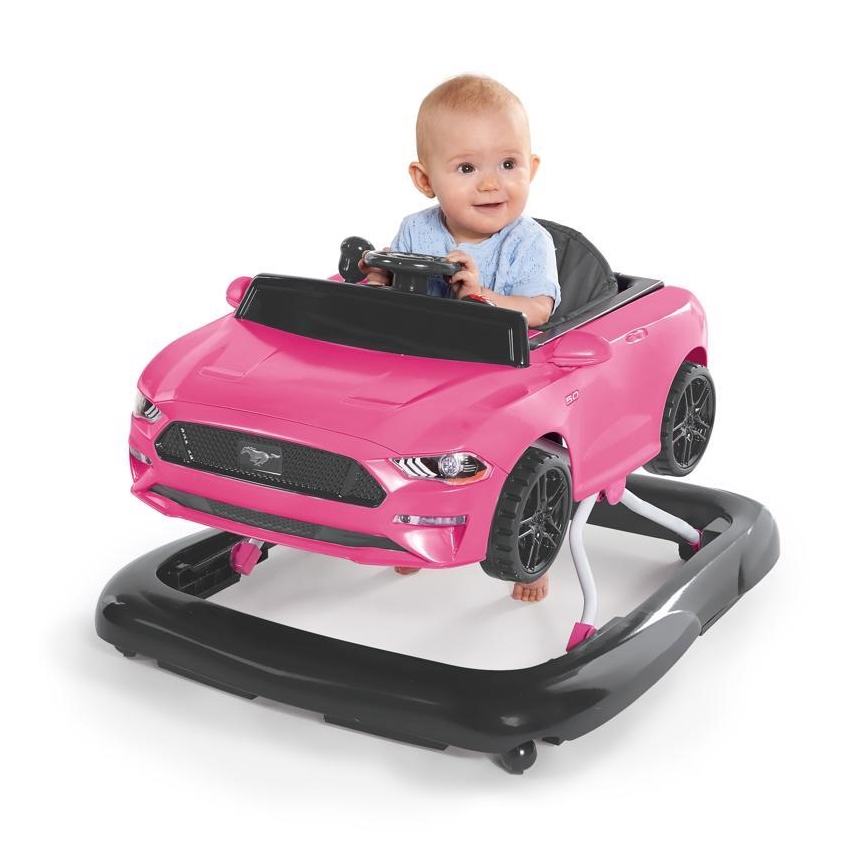 Bright Starts - Andador 3 en 1 para bebé FORD MUSTANG rosa